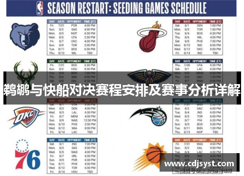 鹈鹕与快船对决赛程安排及赛事分析详解